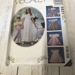 Vtg McCalls 5831 Kitty Benton Formal Flower Girl Dress Pattern Size 10 Used